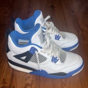 White and blue retro Jordans